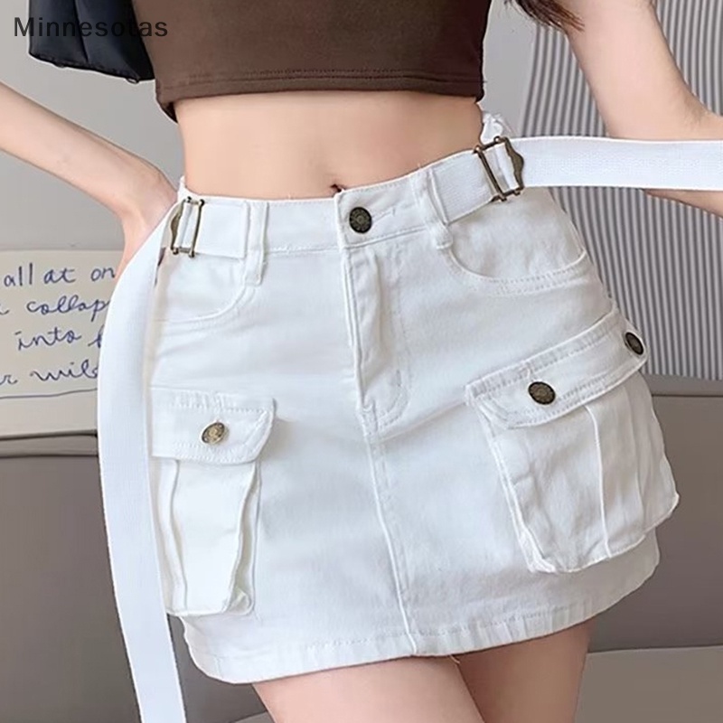 Chân Váy jean Có Túi Thời Trang Đường Phố Xuân Hè 2023 Giặt Được Cá Nhân Hóa mns
