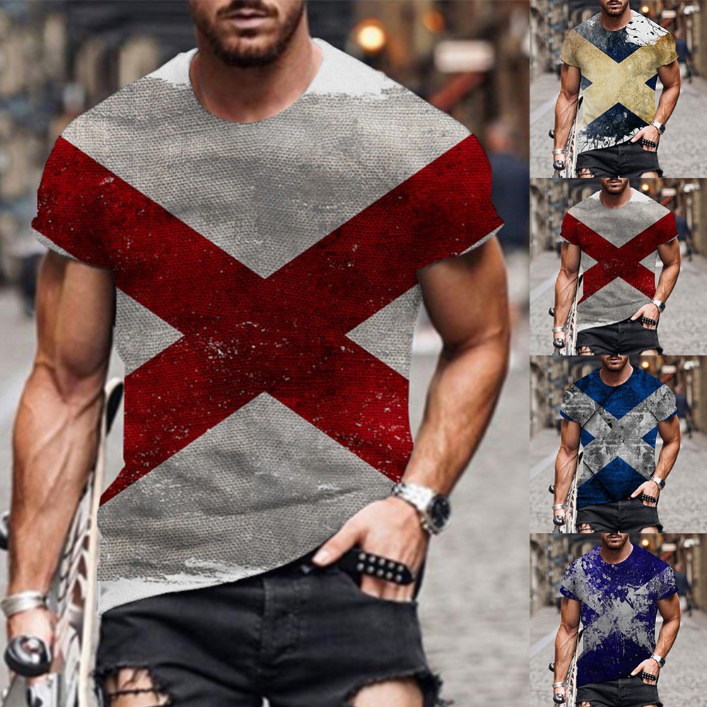 Áo Thun Thể Thao Tay Ngắn Cổ Tròn In Họa Tiết Thời Trang Cho Nam