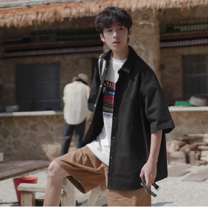 Ông Mr... Áo Sơ Mi Nam Ngắn Tay Phong Cách Mới Mùa Hè 230g