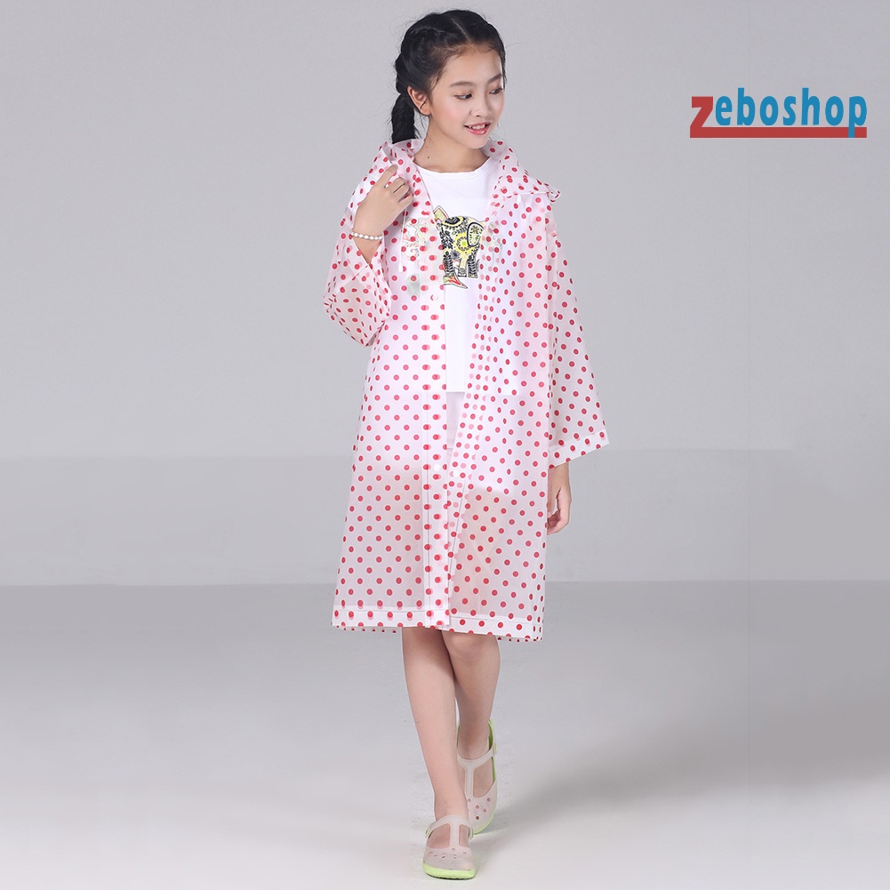 Áo Mưa Chấm Bi Có Mũ Trùm Tiện Lợi Dành Cho Bé