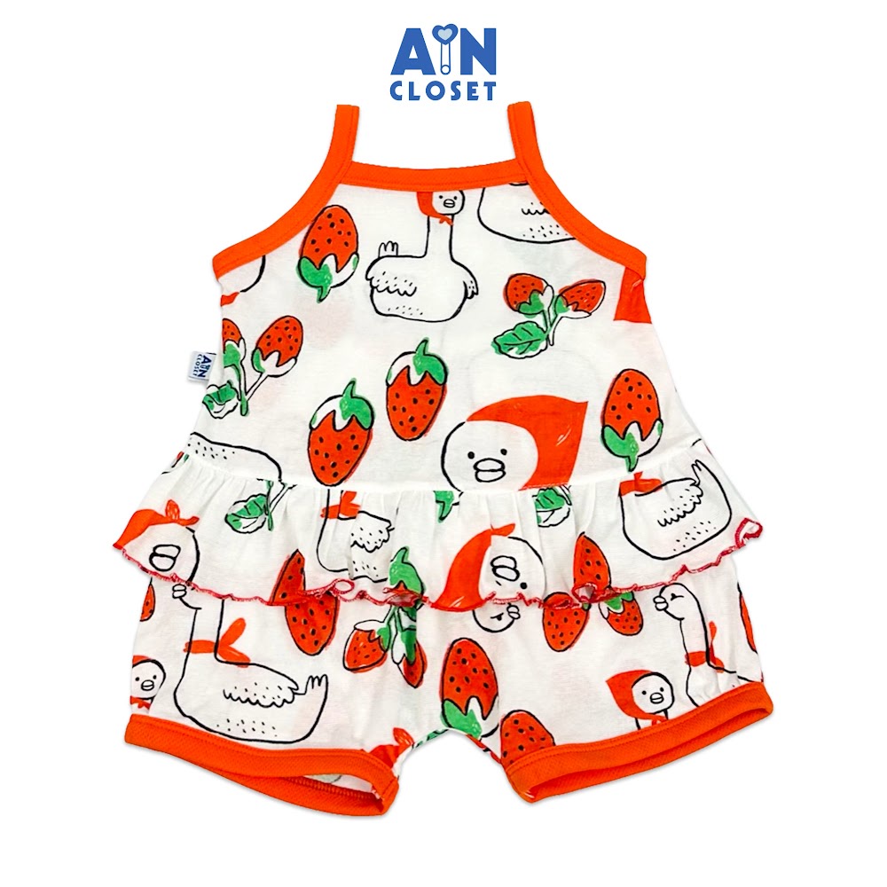 Bộ quần áo Ngắn bé gái họa tiết Chị Vịt thun cotton. - AICDBGLHZVCP - AIN Closet