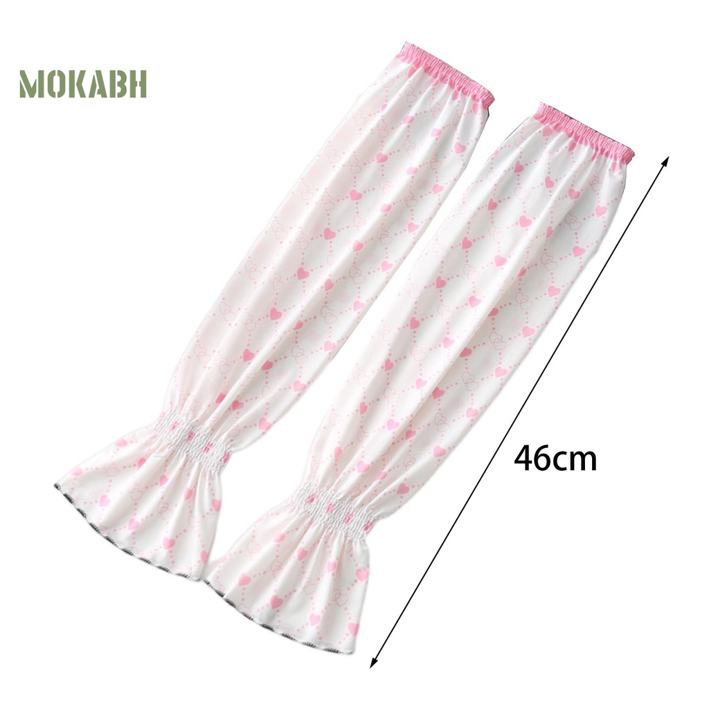 1 Cặp Ống Tay Áo Bằng Lụa Lạnh Mỏng Co Giãn Dành Cho Nữ Lái Xe