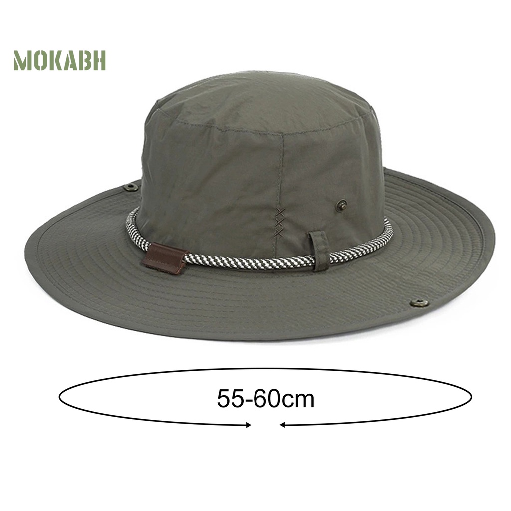 Nón Vành Tròn Thoáng Khí Có Dây Rút In Logo Mok Abh Thời Trang Cho Nam Và Nữ