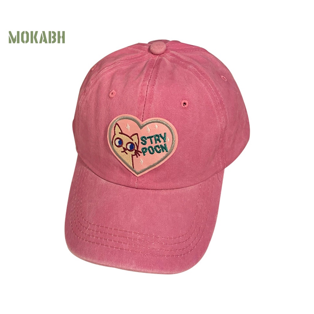 Mũ Lưỡi Trai Thêu Hình Trái Tim Vành Nối Dài Có Thể Điều Chỉnh Thời Trang Cho Nữ