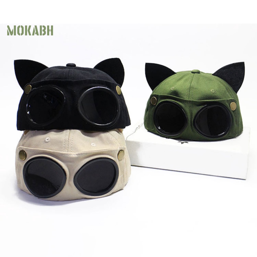 [Mok Abh] Mũ Bóng Chày Màu Trơn Có Thể Tháo Rời Và Tròng Kính Phi Công Ngoài Trời Cho Nam Và Nữ