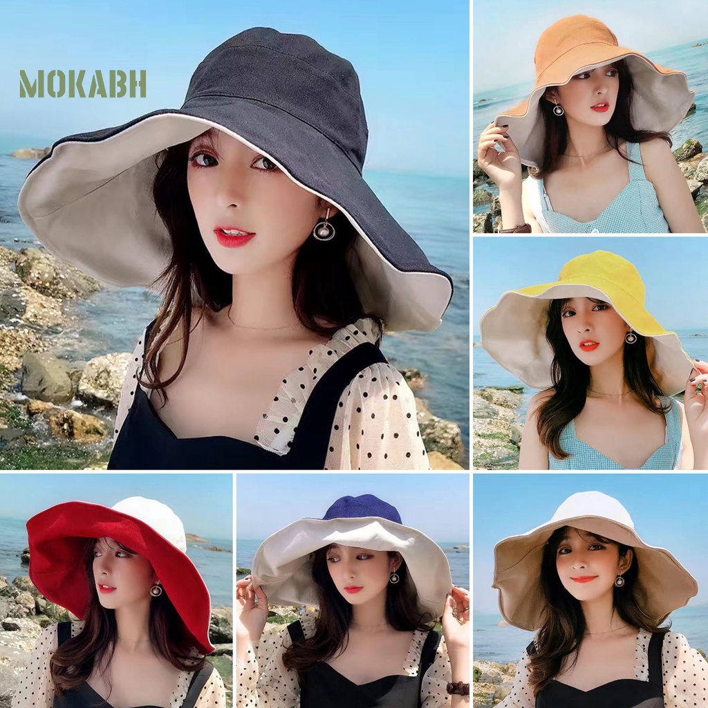 Nón Tai Bèo Hai Lớp Cách Nhiệt Chống Tia UV Màu Sắc Đơn Giản Dành Cho Nữ