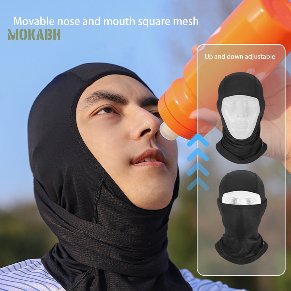 [Mok] Khăn Trùm Đầu Thoáng Khí Mềm Mại Co Giãn Tốt Chống Gió Hình Vuông Bằng Lụa Lạnh Dùng Khi Đi Xe Đạp