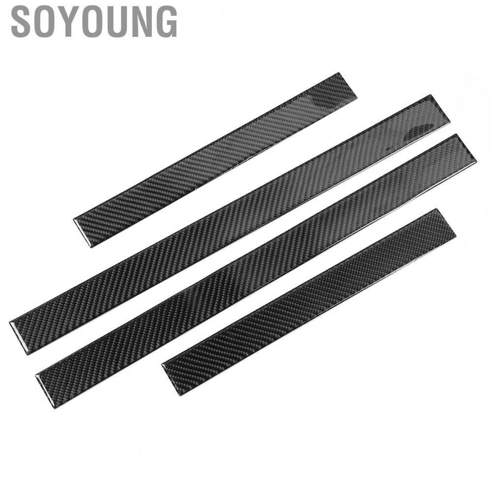 Soyoung Scuff  Protector Door Sill Cover 4Pcs Carbon Fiber Type Maintain Fit for Honda CRV 2016‑2019