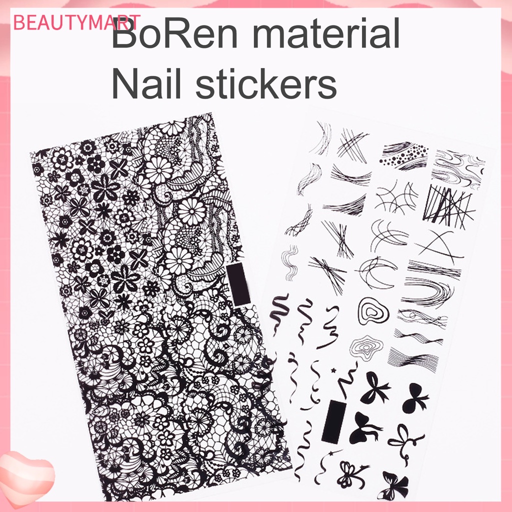 Miếng Dán Móng Tay Tự Dính Họa Tiết Ren 2D DIY