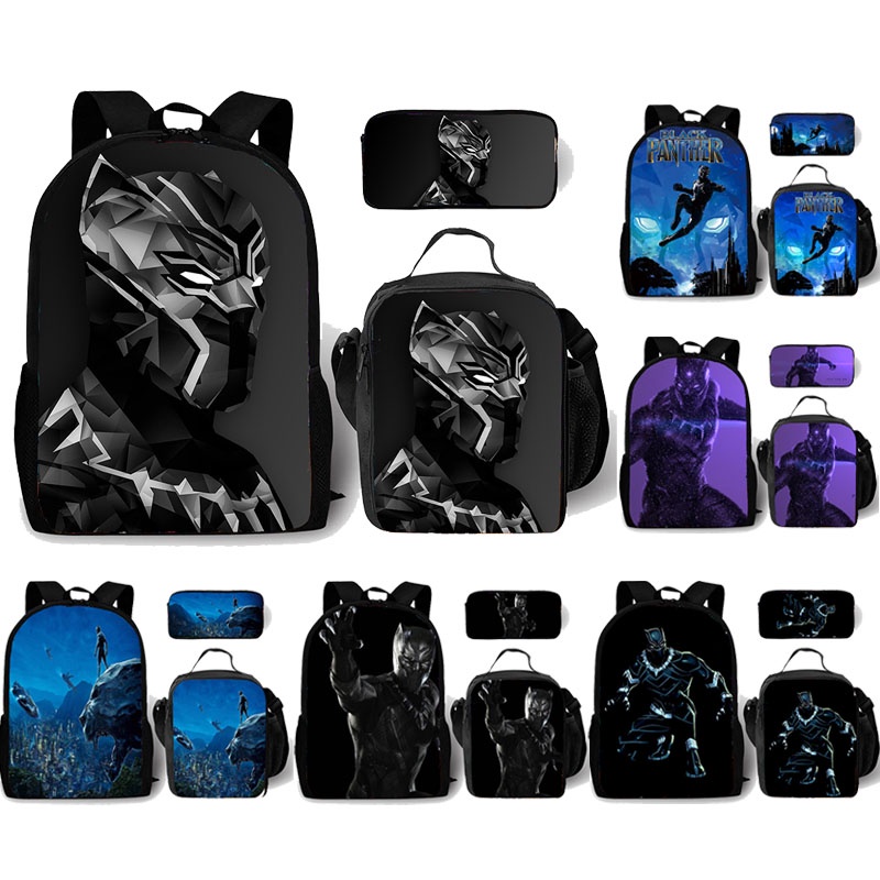 Bộ Ba Lô Và Túi Đựng Bút In Hình Báo Đen Marvel Chính Hãng Đa Dạng Cho Học Sinh