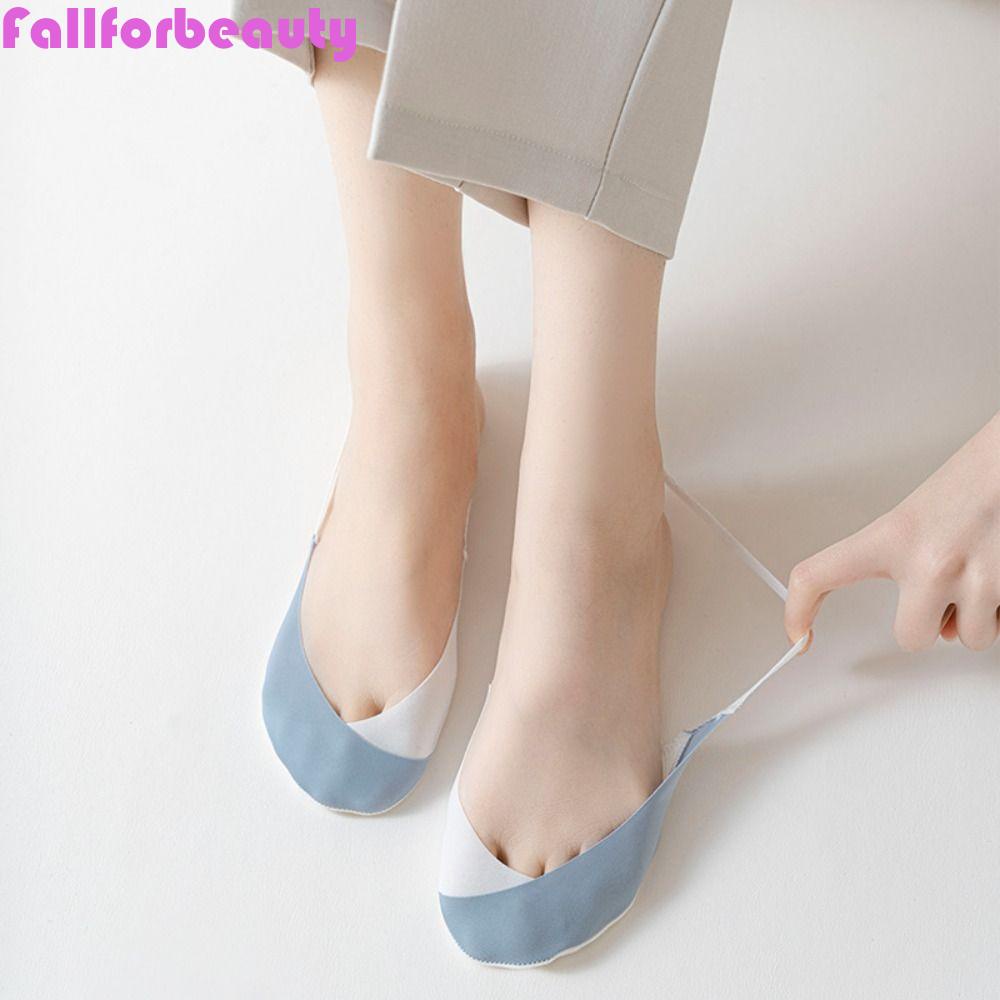 Vớ Thuyền Cổ Thấp Hai Màu Trơn Chống Trượt Thời Trang Mùa Hè