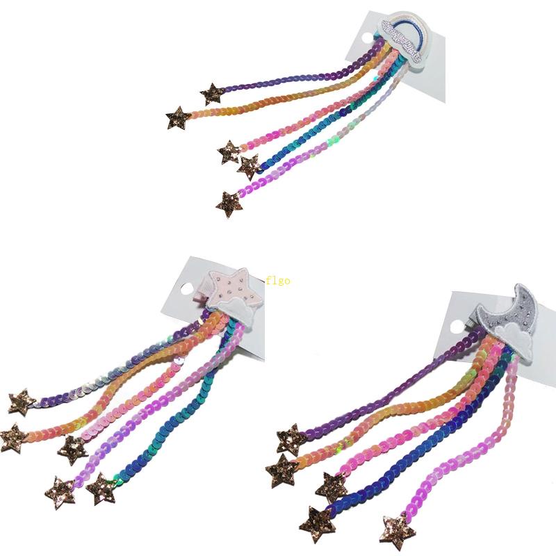 Kẹp Tóc Chống Trượt Đính Kim Sa Hình Sao Băng Dễ Thương Dành Cho Bé Gái