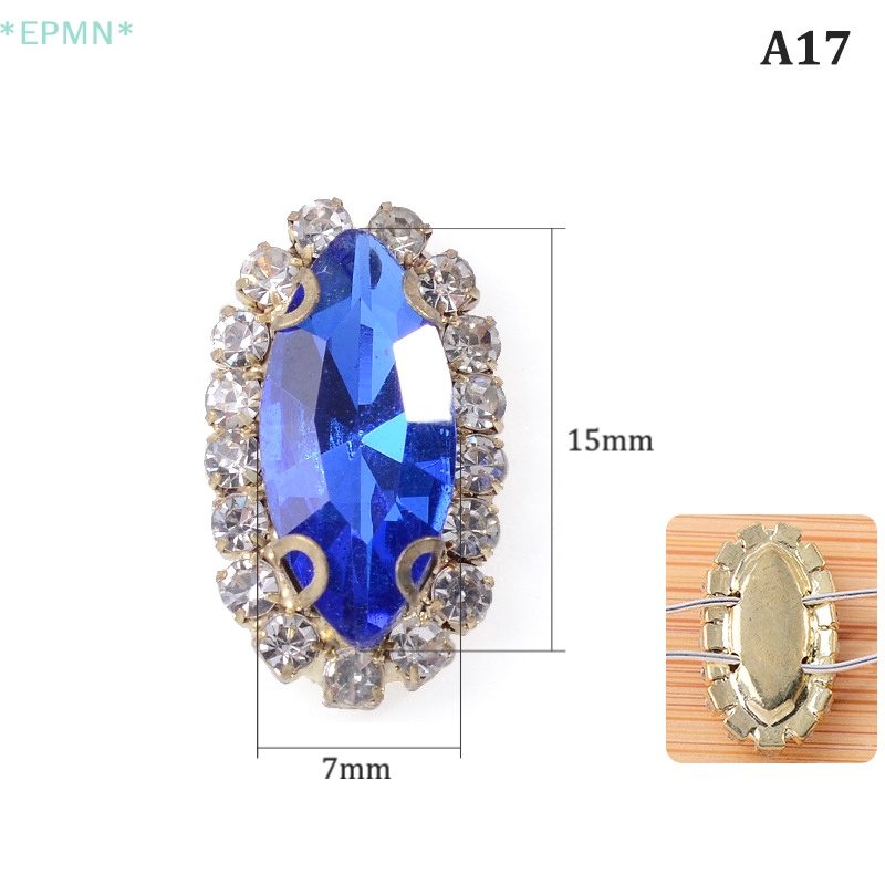 Hwetr Viên Đá Pha Lê Thủy Tinh 7 X 15Mm May Quần Áo DIY Mới