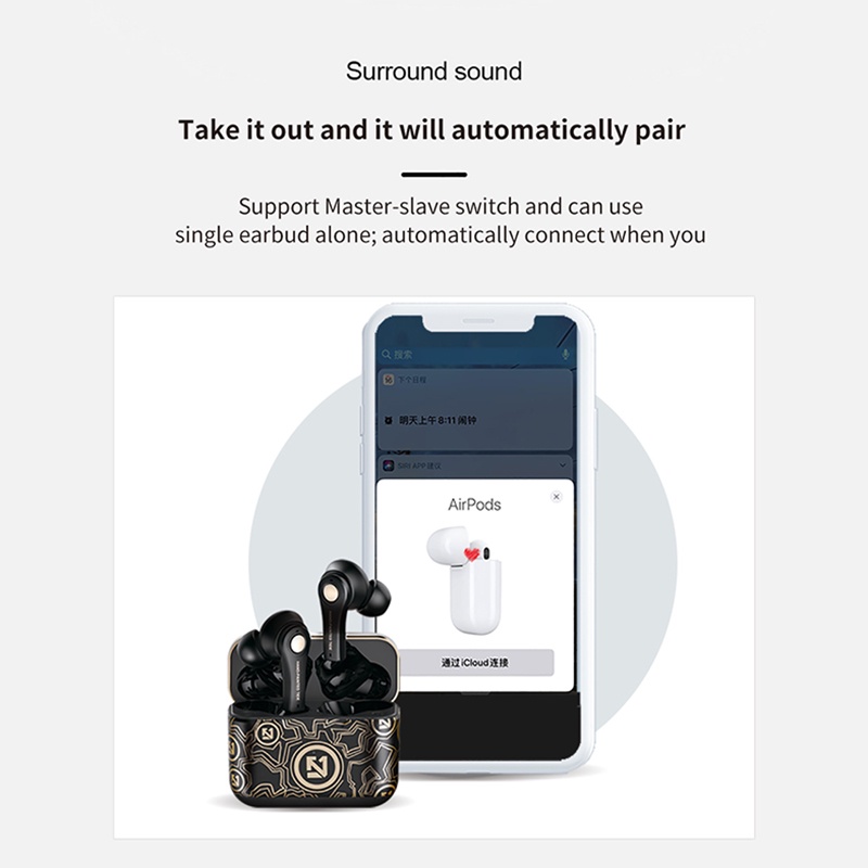 Tai Nghe Bluetooth 5.0 Không Dây TS-100 TWS Kèm Hộp Sạc 9D