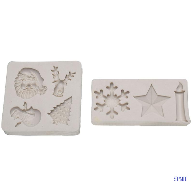 Khuôn Silicone Tạo Hình Chủ Đề Giáng Sinh 3D Trang Trí Bánh