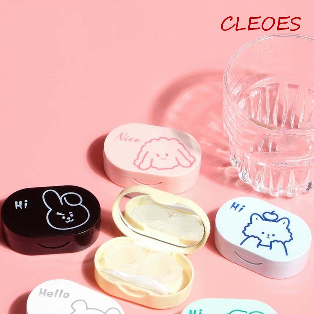 Hộp Đựng Kính Áp Tròng Mini Trong Suốt Màu Kẹo Hình Chữ Nhật / Gấu Dễ Thương Chất Lượng Cao