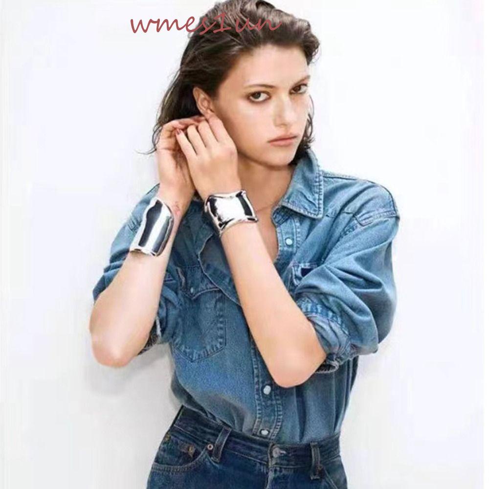 Vòng Đeo Tay WMES15H Bản Rộng Thiết Kế Đơn Giản Phong Cách Âu Mỹ Dễ Thương Cho Cặp Đôi