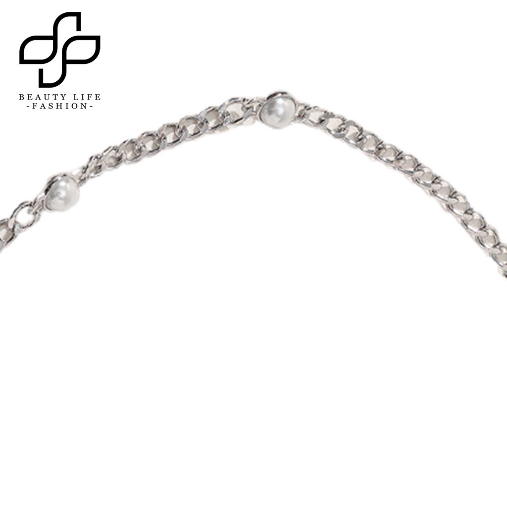 Dây Xích Đeo Thắt Lưng Mạ Bạc Đính Ngọc Trai Nhân Tạo Có Thể Điều Chỉnh Thời Trang Cho Nữ