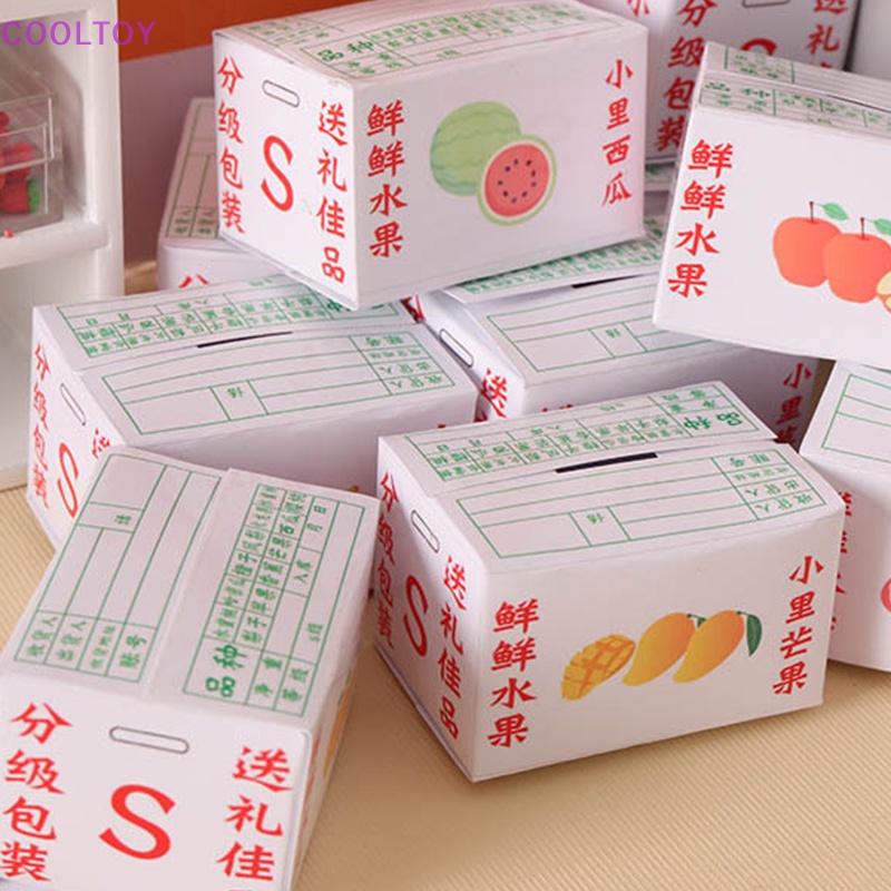 Cooltoy Hộp Giấy Các Tông Đựng Trái Cây Đồ Chơi Mini DIY Cho Nhà Búp Bê