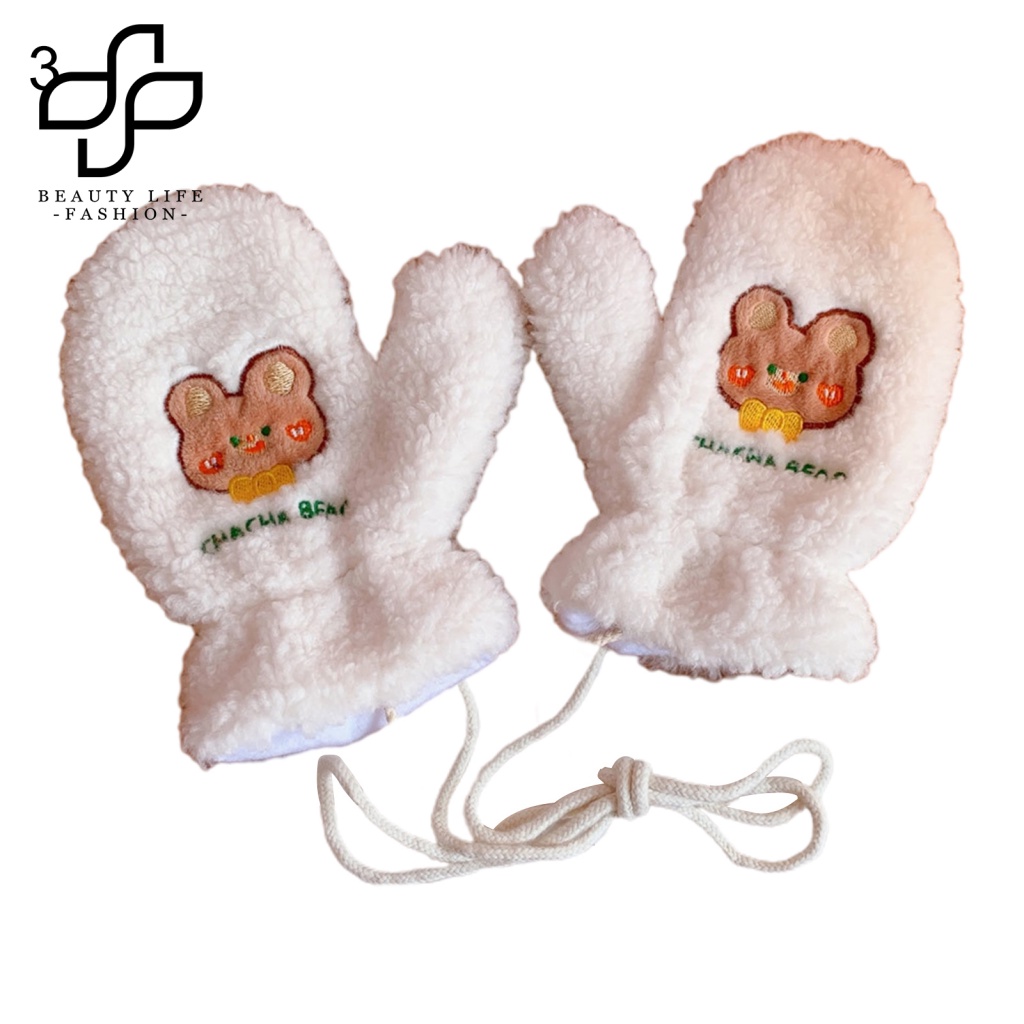 1 Đôi Găng Tay Vải Lông Giữ Ấm Thoải Mái Thời Trang Mùa Đông Cho Nữ