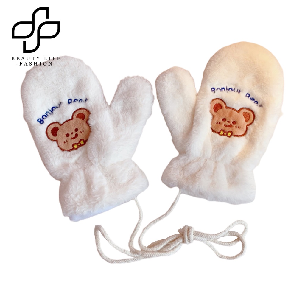 1 Đôi Găng Tay Vải Lông Giữ Ấm Thoải Mái Thời Trang Mùa Đông Cho Nữ