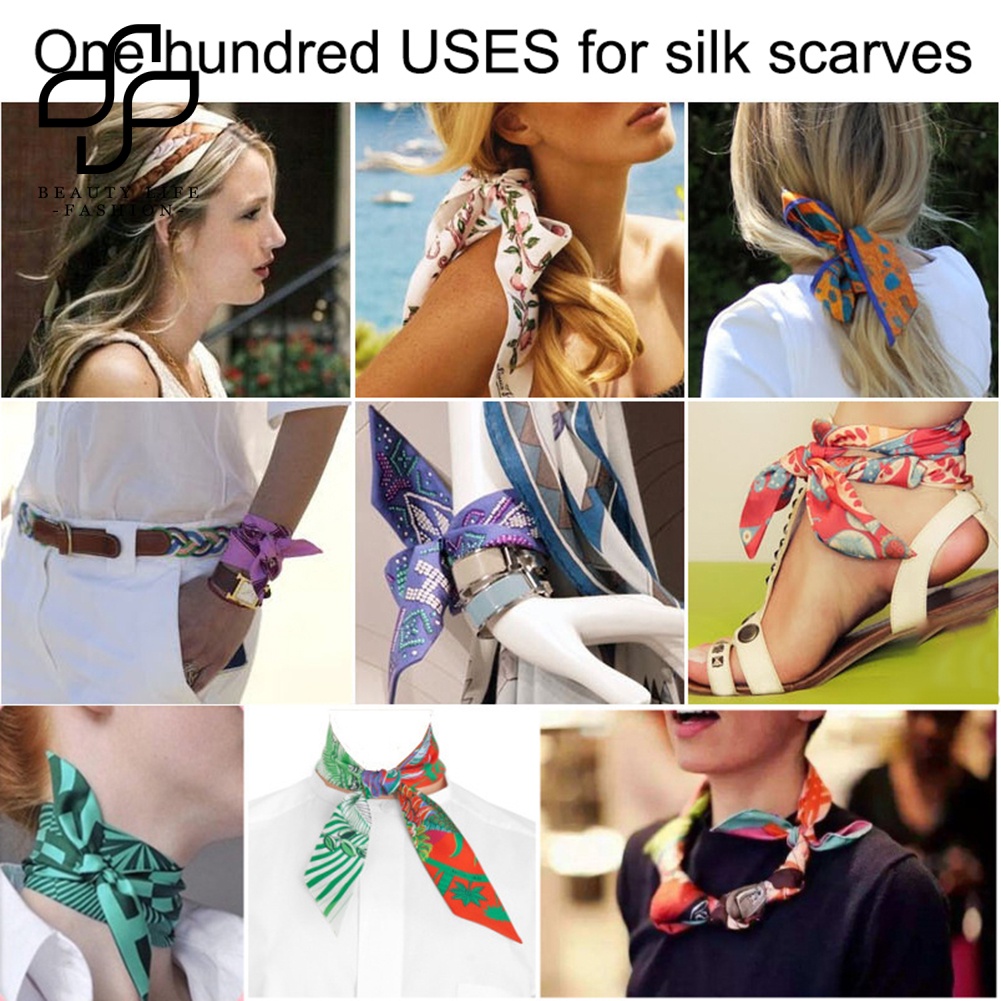 Khăn Quàng Cổ / Túi Xách Bằng Lụa Giả Thắt Nơ Thời Trang Cho Nữ