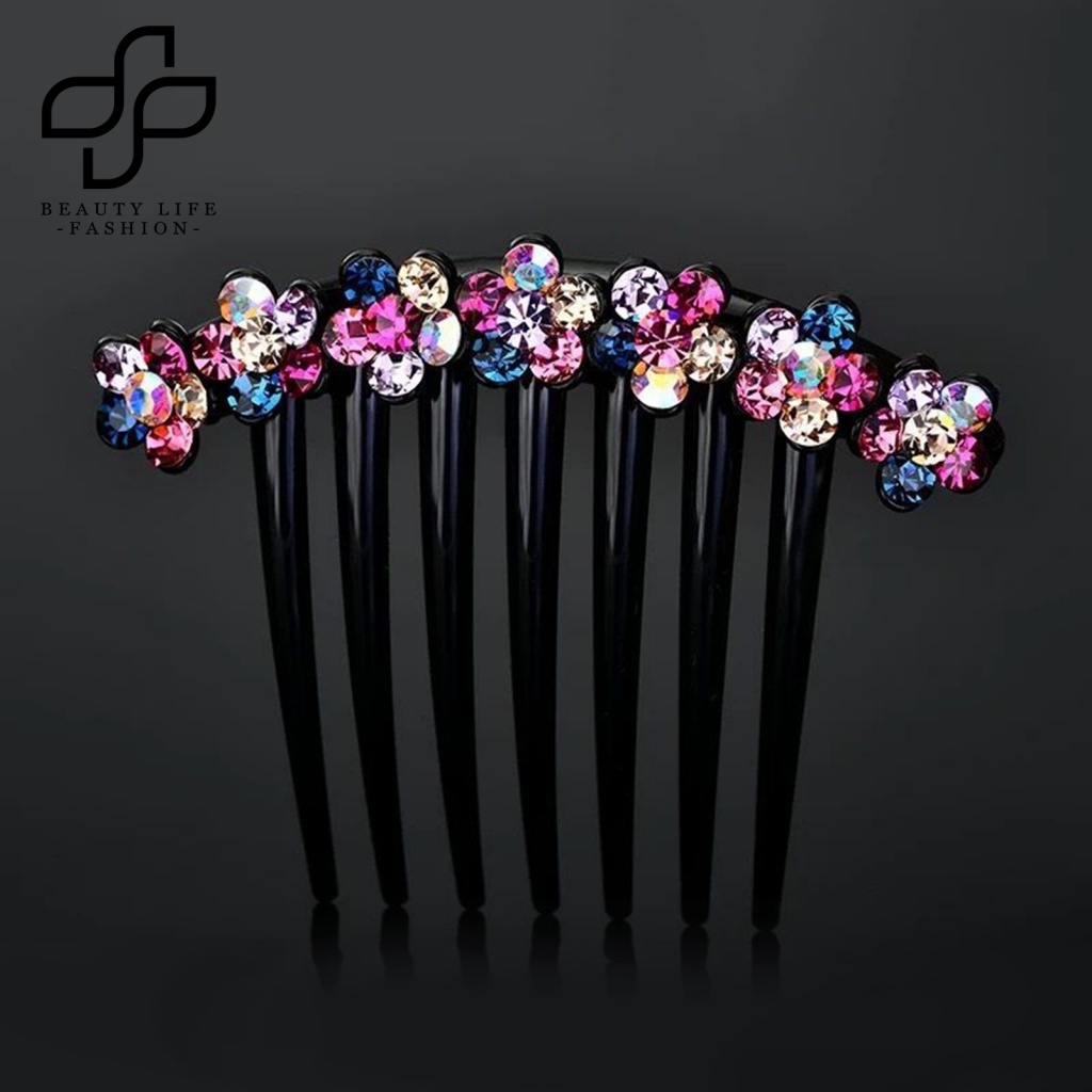 Lược Cài Tóc 7 Răng Đính Đá Chống Trượt Trang Điểm Cô Dâu Ngày Cưới