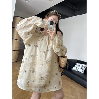 Đầm Ngắn Dáng Rộng In Họa Tiết Zichuan Ramie Thời Trang Mùa Hè Hàn Quốc 2023 5737