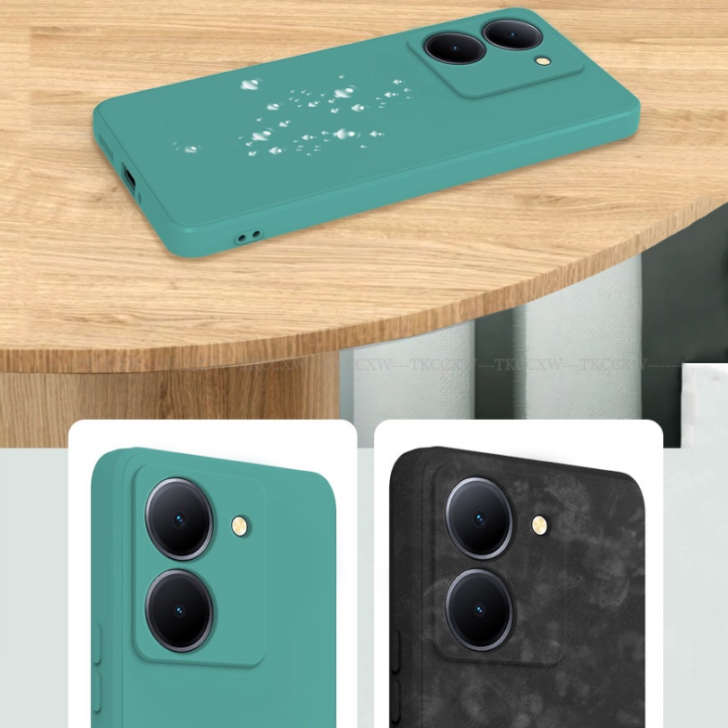 Ốp Điện Thoại TPU Dẻo Vuông Màu Kẹo Ngọt Tươi Tắn Đơn Giản Cho Vivo Y36 Y78 Y78 +