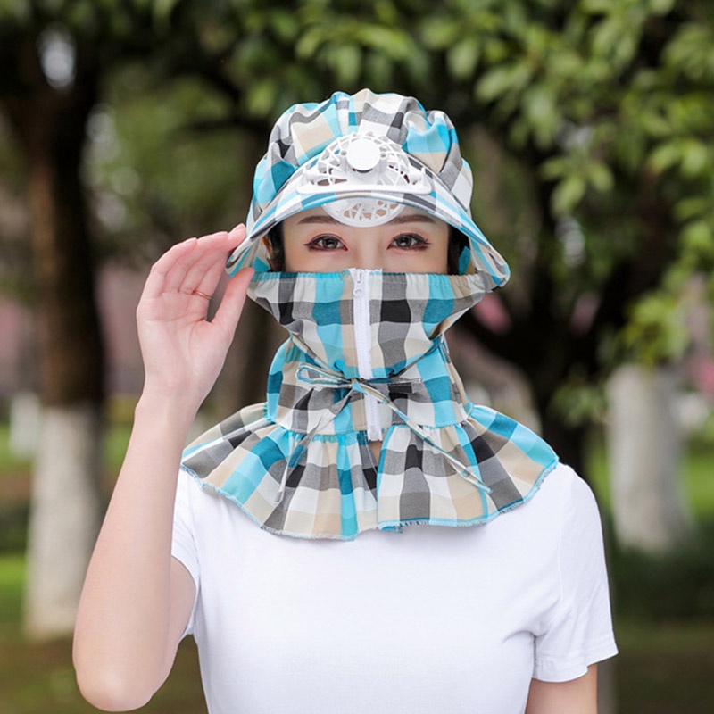 Nón Tai Bèo Kèm Quạt Chống Tia UV / Gió Thời Trang Mùa Hè Cho Nữ