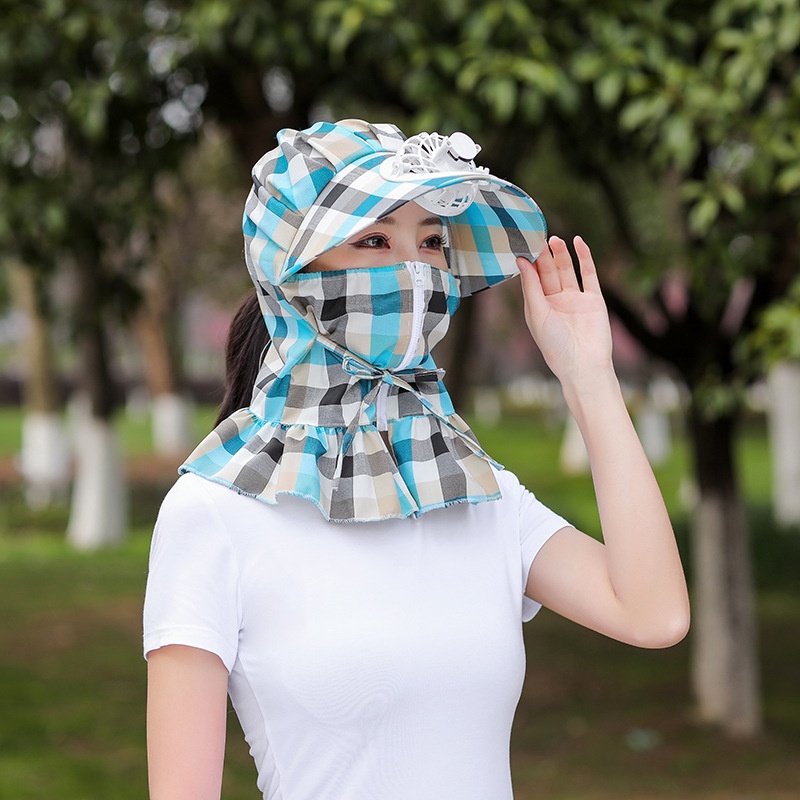 Nón Tai Bèo Kèm Quạt Chống Tia UV / Gió Thời Trang Mùa Hè Cho Nữ