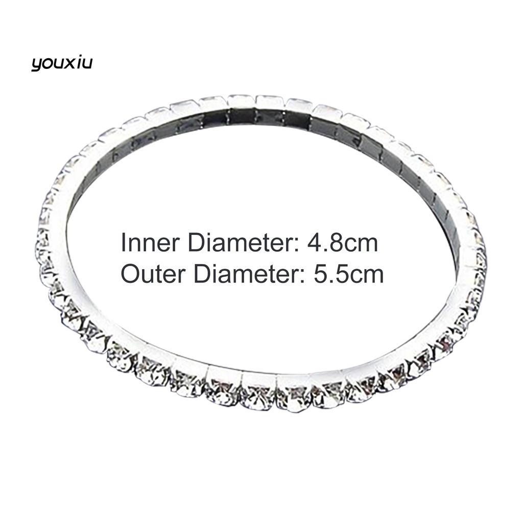 Vòng tay mạ bạc đính đá pha lê nhân tạo sang trọng cá tính dành cho nữ