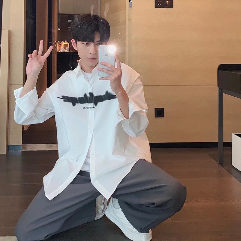 Áo Sơ Mi Không Tay Dáng Rộng Thời Trang Mùa Hè Nhật Bản Dành Cho Nam