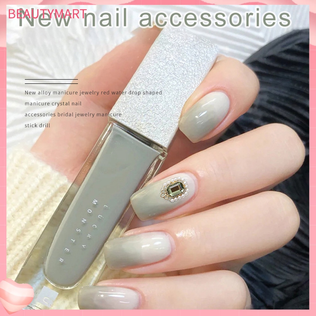 Set 5 Nhẫn Đính Ngọc Trai Giả Hình Bát Giác Dùng Trang Trí Móng Tay DIY