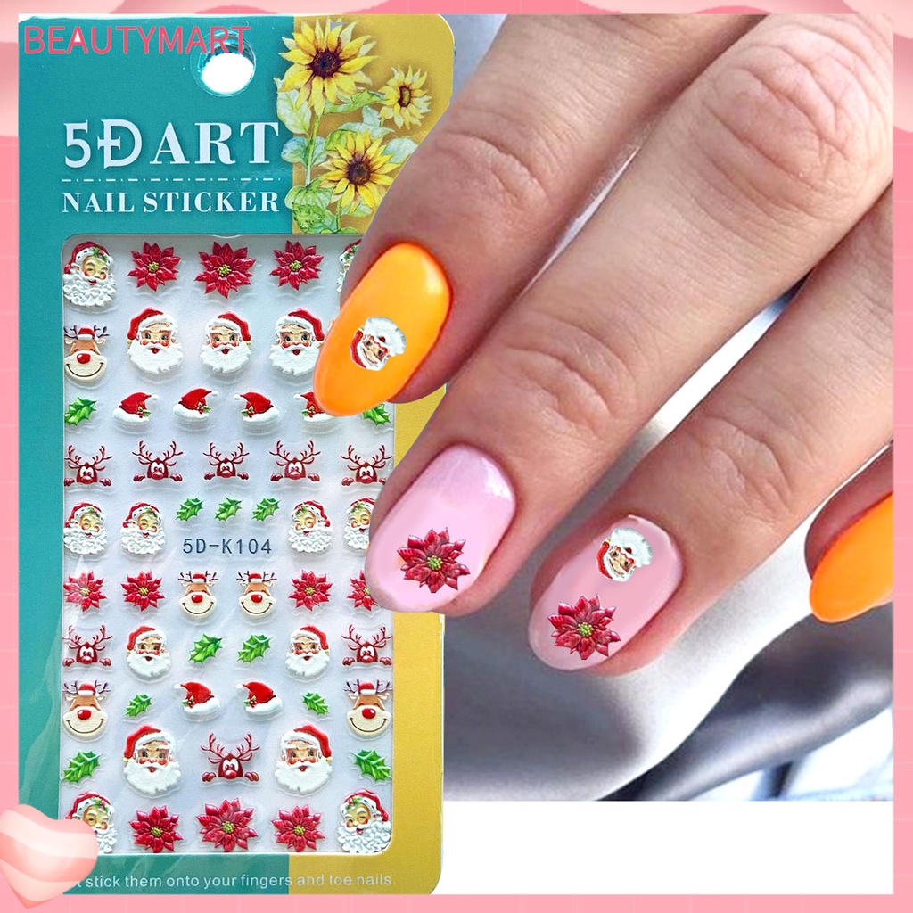 Miếng Dán Trang Trí Móng Tay Tự Dính Họa Tiết Tinh Tế Màu Sắc Sống Động Dễ Sử Dụng DIY