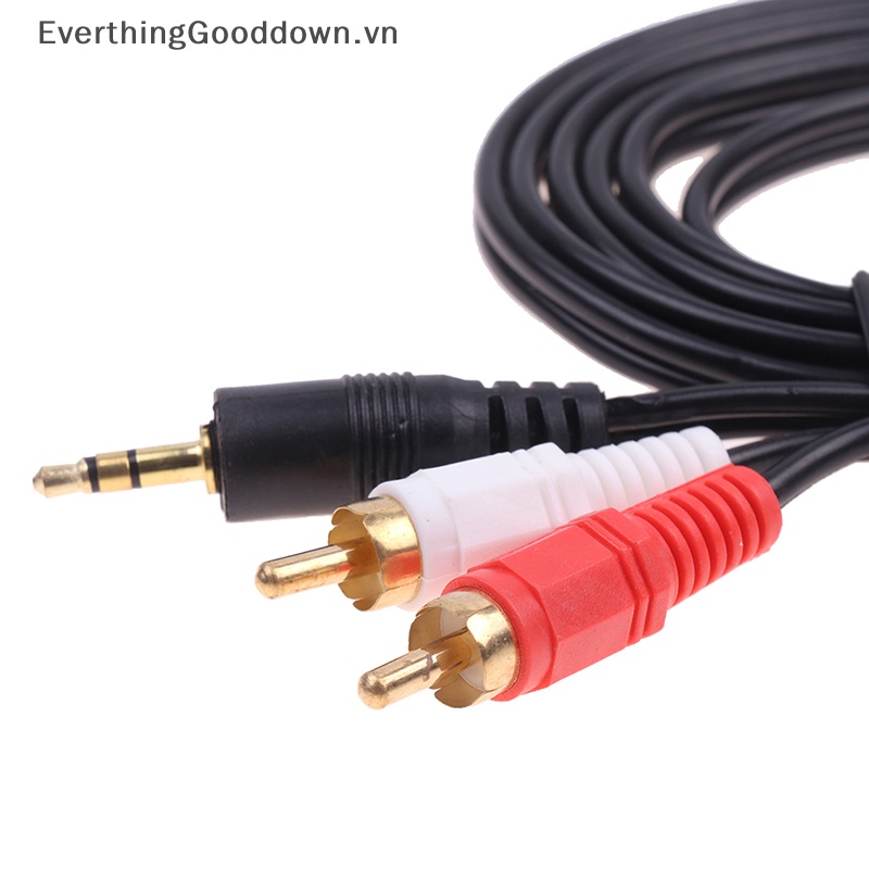Everthingooddown 3.5mm Jack Aux Sang 2 RCA Audio Video 2RCA Cho PC DVD TV VCR