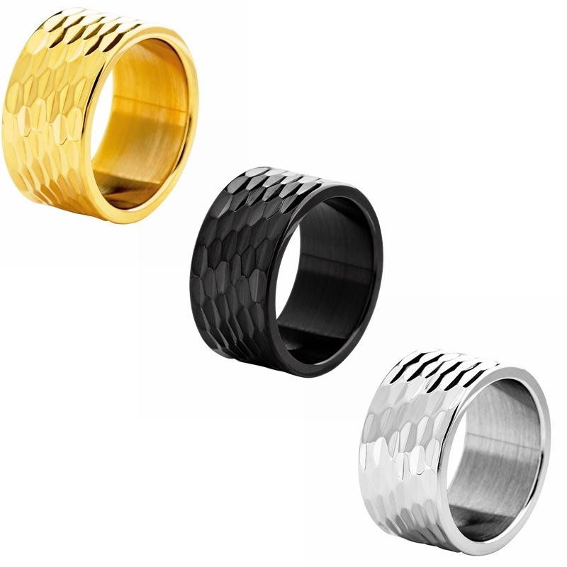 Nhẫn Thép Titan Siêu Rộng 12mm Kiểu Dáng Đơn Giản Thời Trang Cho Nam Và Nữ