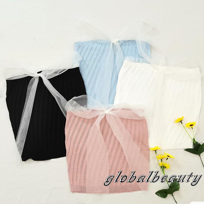 Áo Kiểu Vải Tuyn Không Tay Hở Lưng Phối Dây Cột Thời Trang Mùa Hè Cho Nữ