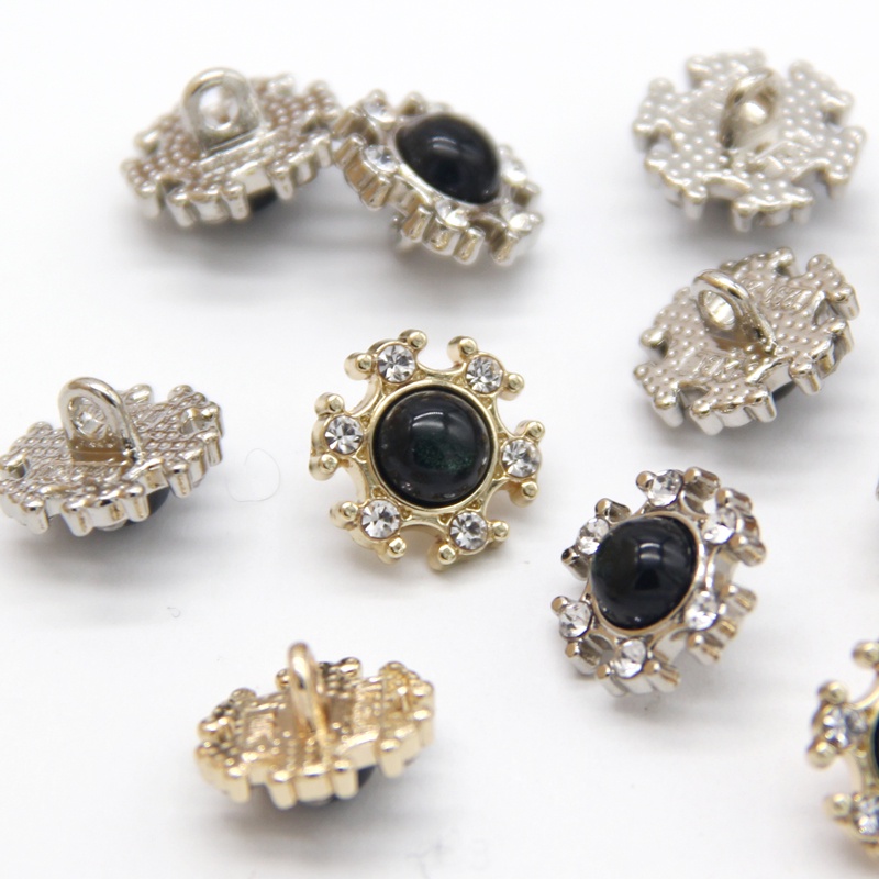 Bộ 5 Nút Áo Khoác Cardigan Bằng Kim Loại Mạ Vàng Hình Hoa Thời Trang 12.5mm