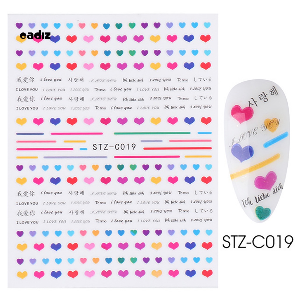 Miếng Dán Móng Tay Hình Trái Tim Dễ Thương Cho Cặp Đôi