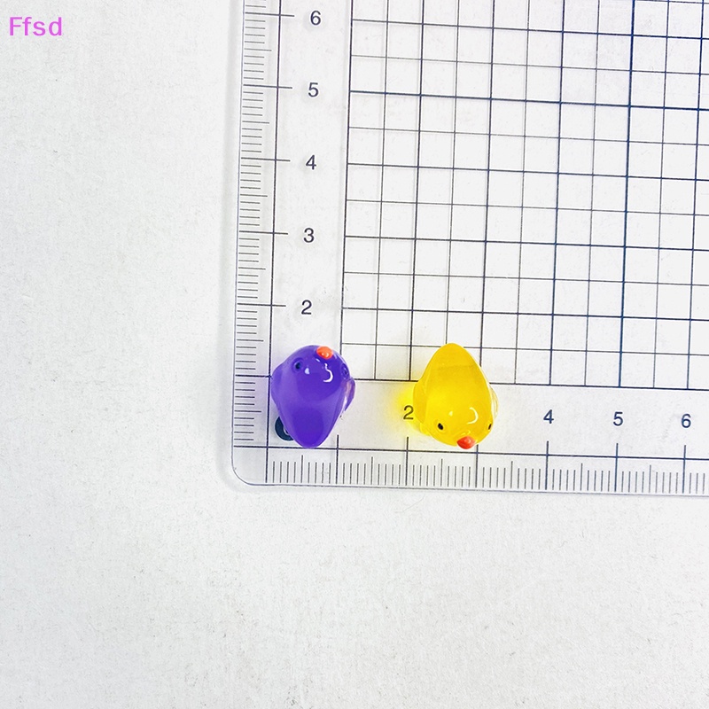 {Ffsd} Set 5 Chú Gà Mini Màu Dạ Quang Dễ Thương Trang Trí Tiểu Cảnh DIY