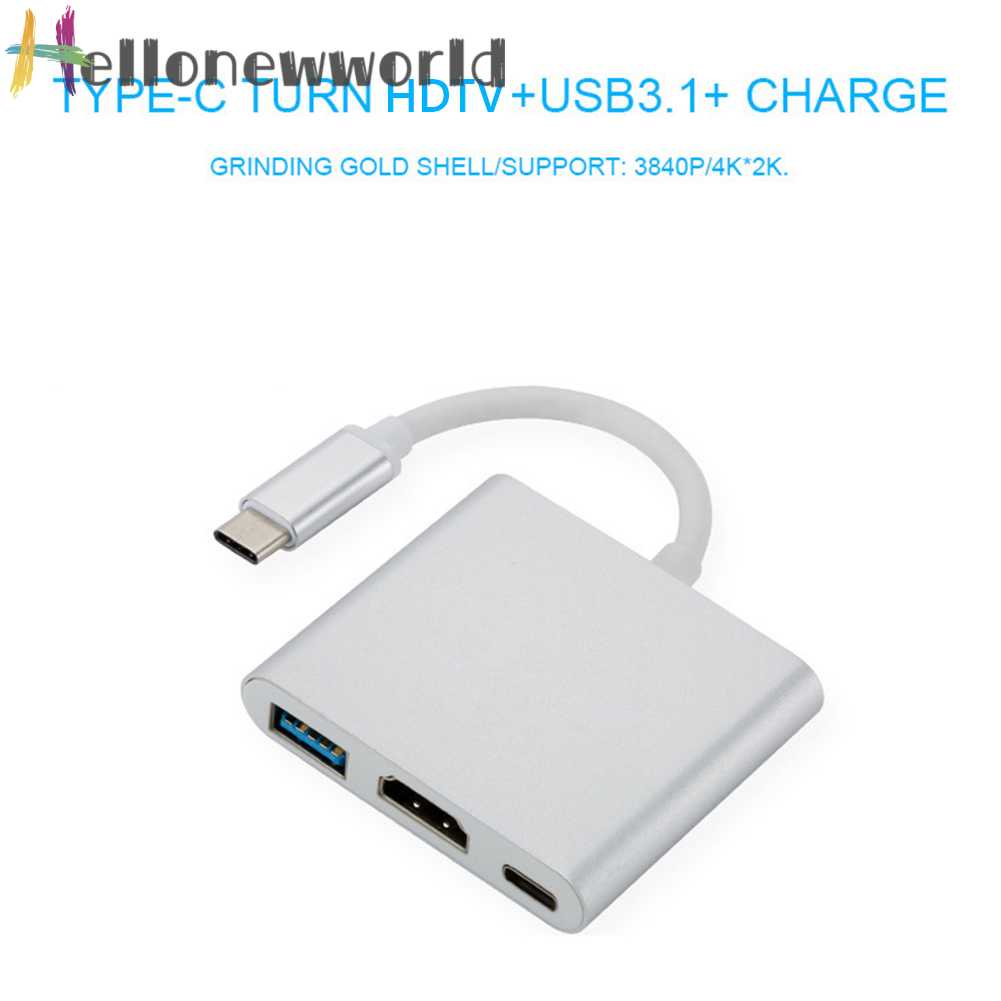Bộ Chia USB 3.1 10Gbps HDMI TYPE-C 3 Trong 1 Cho Laptop