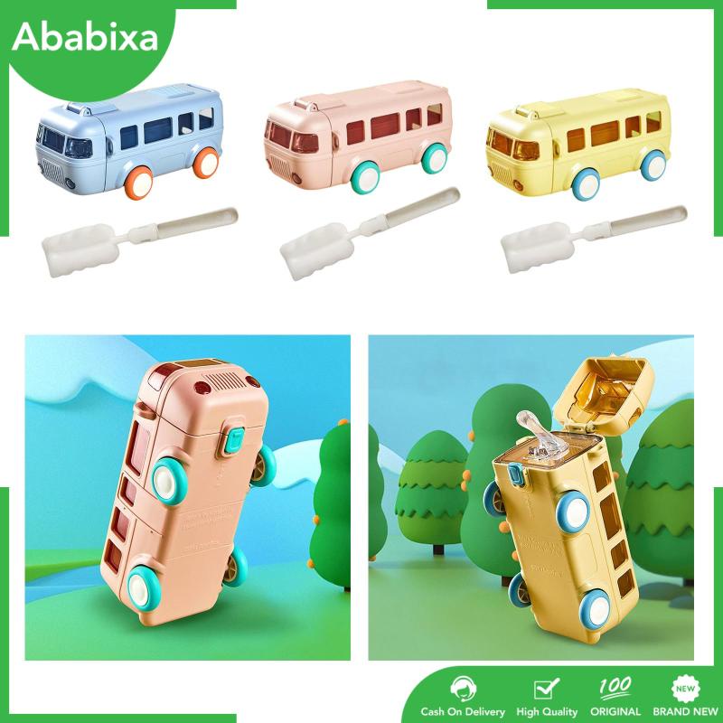 Bình Nước Hình Xe Buýt Hoạt Hình Có Ống Hút Và Dây Đeo Dễ Thương Nhỏ Gọn Chống Rò Rỉ Cho Trẻ Em / Bé Trai / Bé Gái / Bé Gái / Cắm Trại / Du Lịch