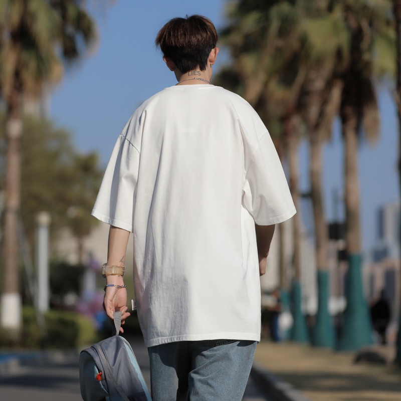 Áo Thun Ngắn Tay Dáng Rộng Phối Túi Phong Cách Đường Phố Nhật Bản Thời Trang Mùa Hè Cho Nam