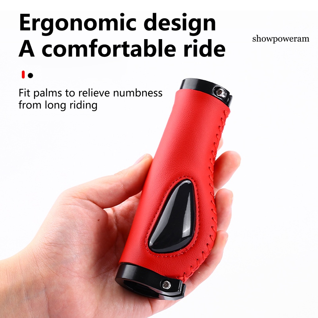 Vỏ Bọc Tay Lái Xe Đạp Bằng Da Chống Trượt Hấp Thụ Sốc Tiện Dụng