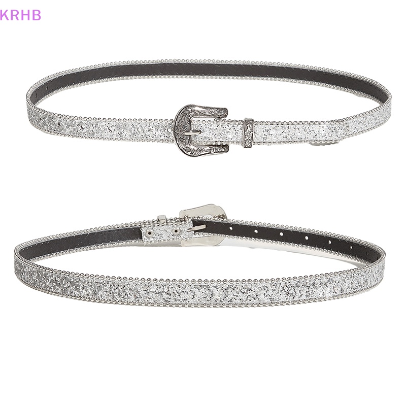 Thắt Lưng Da PU Đính Đá Phong Cách Cao Bồi Y2K Thời Trang Dành Cho Nam Nữ Mới