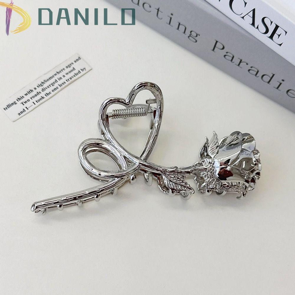 Danilo Kẹp Tóc Càng Cua Bằng Hợp Kim Màu Trơn Phong Cách Vintage Thanh Lịch Dành Cho Nữ