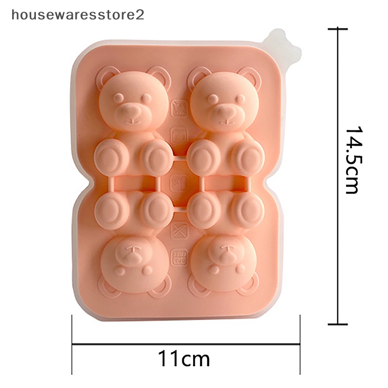 Khuôn Làm Đá Viên 2 / 4 Ô Hình Gấu Nhỏ 3D