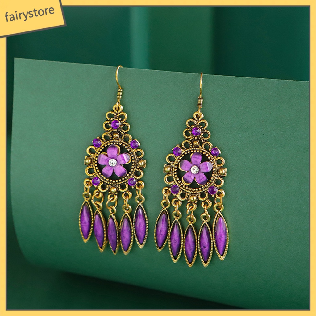 1 Đôi Bông Tai Hình Hoa Đính Đá Lấp Lánh Dành Cho Nữ