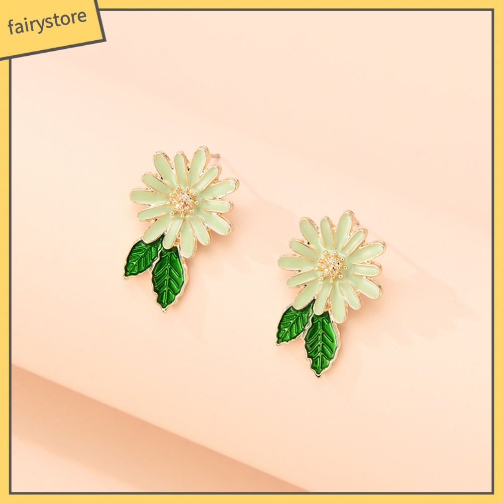 Bông Tai Hình Hoa Bằng Hợp Kim Tráng Men Thời Trang Cho Nữ